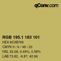 カラーコード: RGB 195.1 183 101 | qconv.com