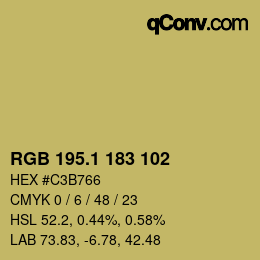カラーコード: RGB 195.1 183 102 | qconv.com