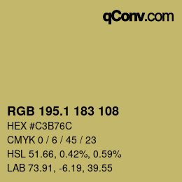 カラーコード: RGB 195.1 183 108 | qconv.com