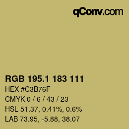 カラーコード: RGB 195.1 183 111 | qconv.com