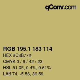 カラーコード: RGB 195.1 183 114 | qconv.com