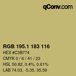 カラーコード: RGB 195.1 183 116 | qconv.com