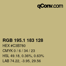 カラーコード: RGB 195.1 183 128 | qconv.com