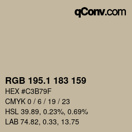 Color code: RGB 195.1 183 159 | qconv.com