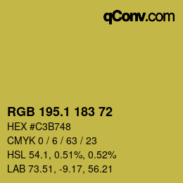 カラーコード: RGB 195.1 183 72 | qconv.com