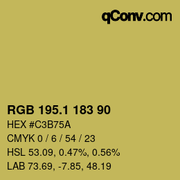 カラーコード: RGB 195.1 183 90 | qconv.com