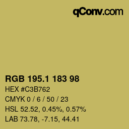 カラーコード: RGB 195.1 183 98 | qconv.com