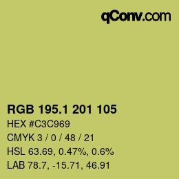 カラーコード: RGB 195.1 201 105 | qconv.com