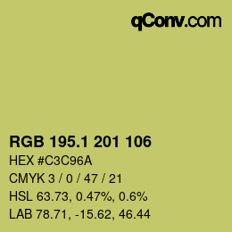 カラーコード: RGB 195.1 201 106 | qconv.com