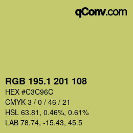 カラーコード: RGB 195.1 201 108 | qconv.com