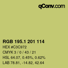 カラーコード: RGB 195.1 201 114 | qconv.com