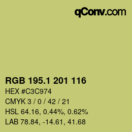 カラーコード: RGB 195.1 201 116 | qconv.com