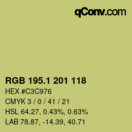 カラーコード: RGB 195.1 201 118 | qconv.com