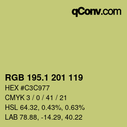 カラーコード: RGB 195.1 201 119 | qconv.com