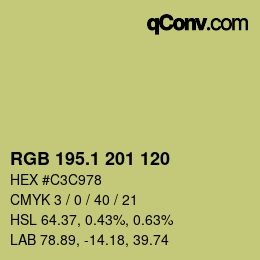 カラーコード: RGB 195.1 201 120 | qconv.com