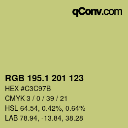 カラーコード: RGB 195.1 201 123 | qconv.com