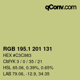 カラーコード: RGB 195.1 201 131 | qconv.com