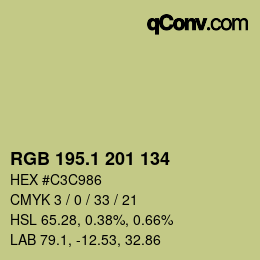カラーコード: RGB 195.1 201 134 | qconv.com