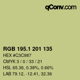 カラーコード: RGB 195.1 201 135 | qconv.com