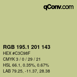 カラーコード: RGB 195.1 201 143 | qconv.com