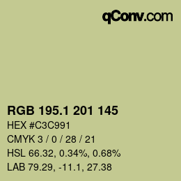 カラーコード: RGB 195.1 201 145 | qconv.com
