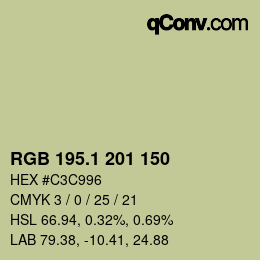 カラーコード: RGB 195.1 201 150 | qconv.com