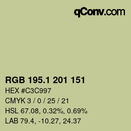 Color code: RGB 195.1 201 151 | qconv.com