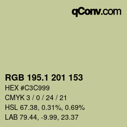 カラーコード: RGB 195.1 201 153 | qconv.com