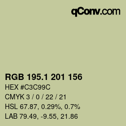 Color code: RGB 195.1 201 156 | qconv.com