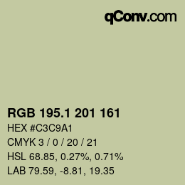 Color code: RGB 195.1 201 161 | qconv.com