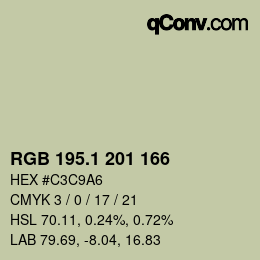 カラーコード: RGB 195.1 201 166 | qconv.com