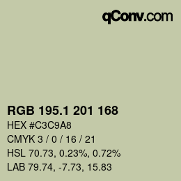カラーコード: RGB 195.1 201 168 | qconv.com