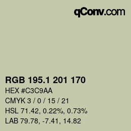 Color code: RGB 195.1 201 170 | qconv.com