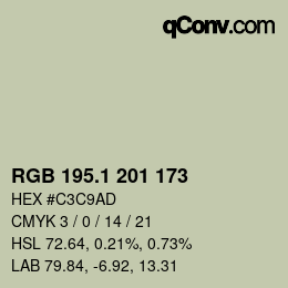Color code: RGB 195.1 201 173 | qconv.com