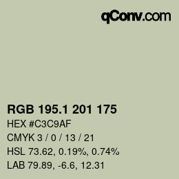 Color code: RGB 195.1 201 175 | qconv.com
