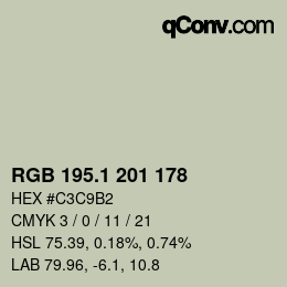 Código de color: RGB 195.1 201 178 | qconv.com