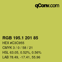 カラーコード: RGB 195.1 201 85 | qconv.com