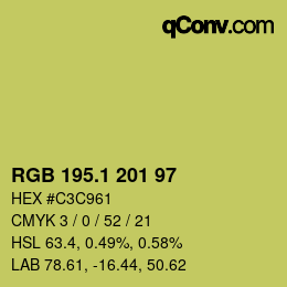 カラーコード: RGB 195.1 201 97 | qconv.com
