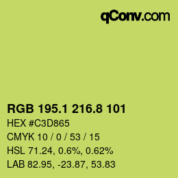 カラーコード: RGB 195.1 216.8 101 | qconv.com