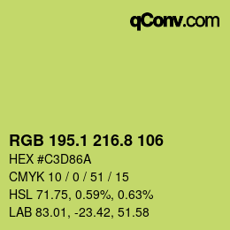 カラーコード: RGB 195.1 216.8 106 | qconv.com