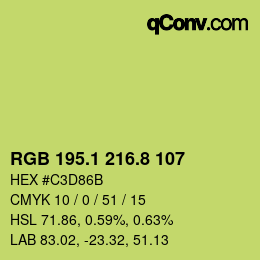 カラーコード: RGB 195.1 216.8 107 | qconv.com