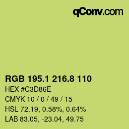 カラーコード: RGB 195.1 216.8 110 | qconv.com