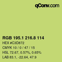 カラーコード: RGB 195.1 216.8 114 | qconv.com