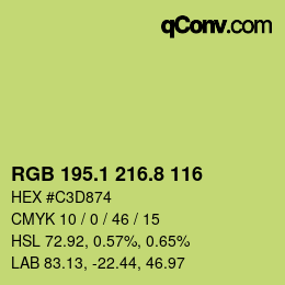 カラーコード: RGB 195.1 216.8 116 | qconv.com