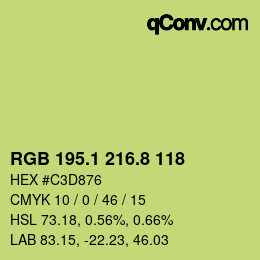 カラーコード: RGB 195.1 216.8 118 | qconv.com