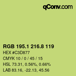 カラーコード: RGB 195.1 216.8 119 | qconv.com