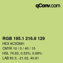 カラーコード: RGB 195.1 216.8 129 | qconv.com