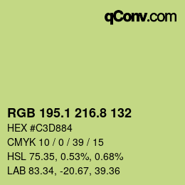 Color code: RGB 195.1 216.8 132 | qconv.com