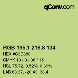 カラーコード: RGB 195.1 216.8 134 | qconv.com