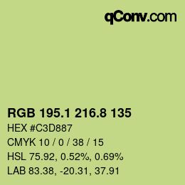 カラーコード: RGB 195.1 216.8 135 | qconv.com